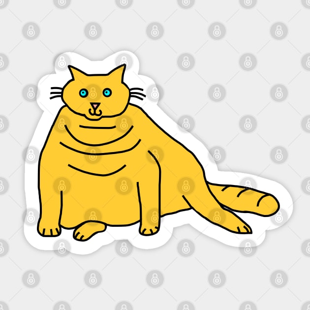 Yellow Chonk Cat Sticker by ellenhenryart